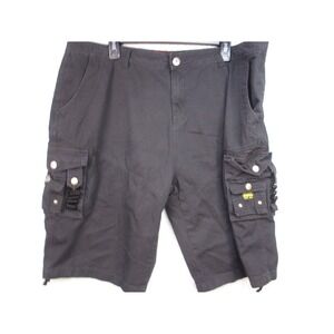 Galaxy by Harvic Men's Cargo Shorts Size 40 Black Multi Pocket 100% Cotton Utili